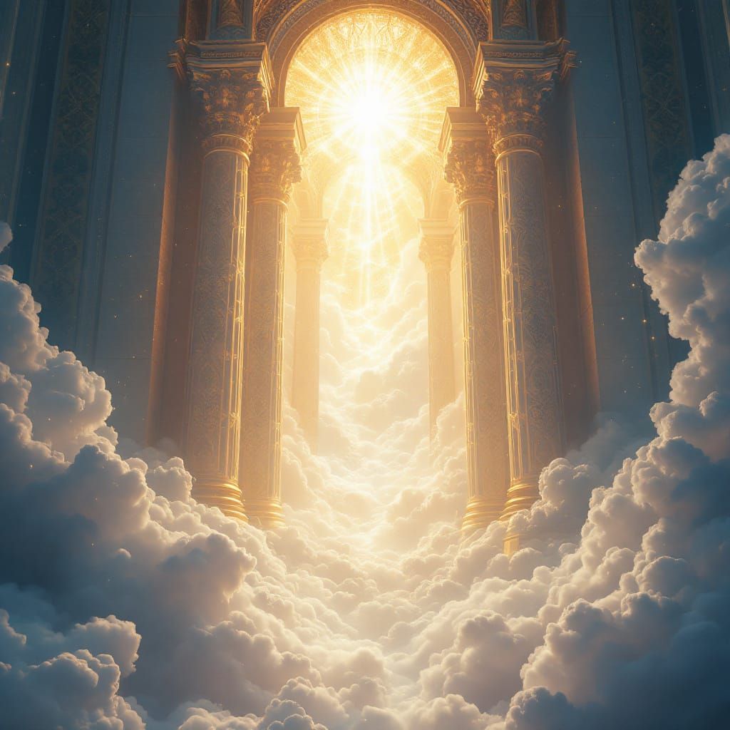 Majestic Gateway to Heaven in Cinematic Light