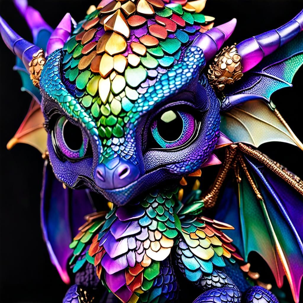 Miniature Dragon with Iridescent Wings