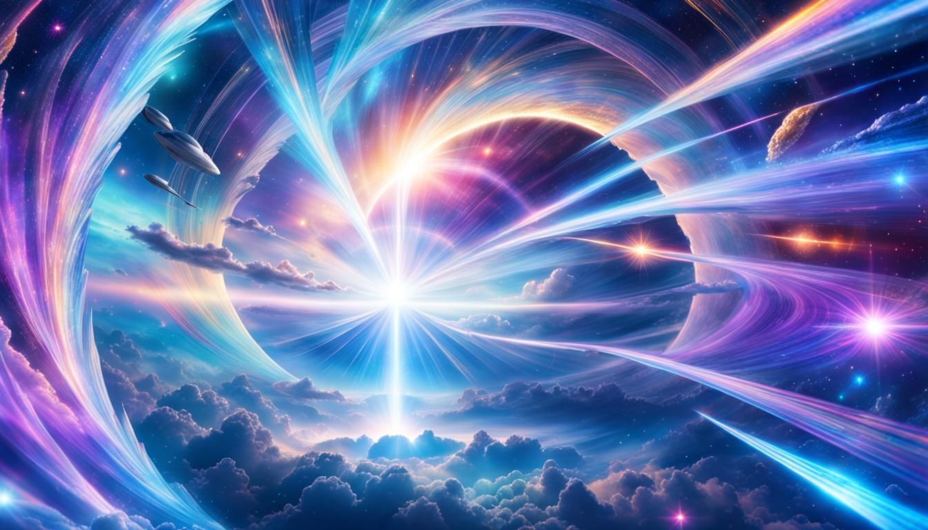 Starship Enters a Brilliant Wormhole Portal