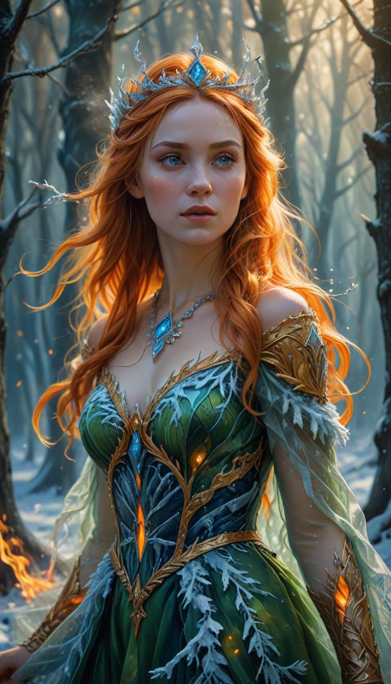 Majestic Fire Princess Seeks Ice Prince in Enchanted Forest