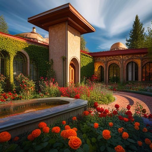 Albuquerque Rose Garden in Art Nouveau Style