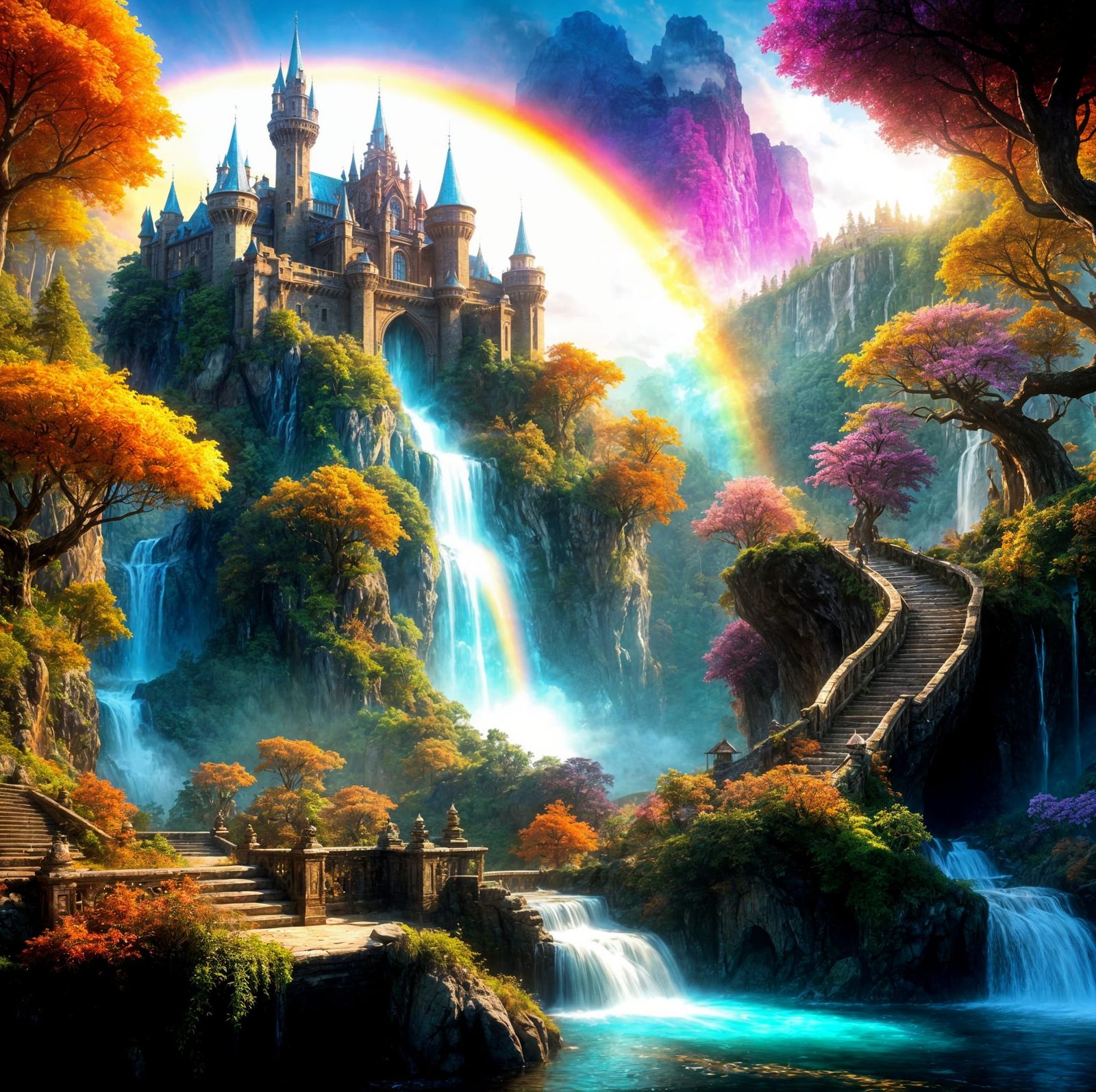 Majestic Feline in Whimsical Fantasy Realm