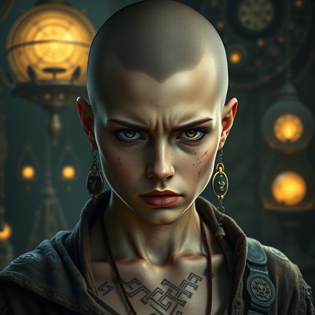 Courageous Woman: A Dramatic Portrait in Fantasy Realm