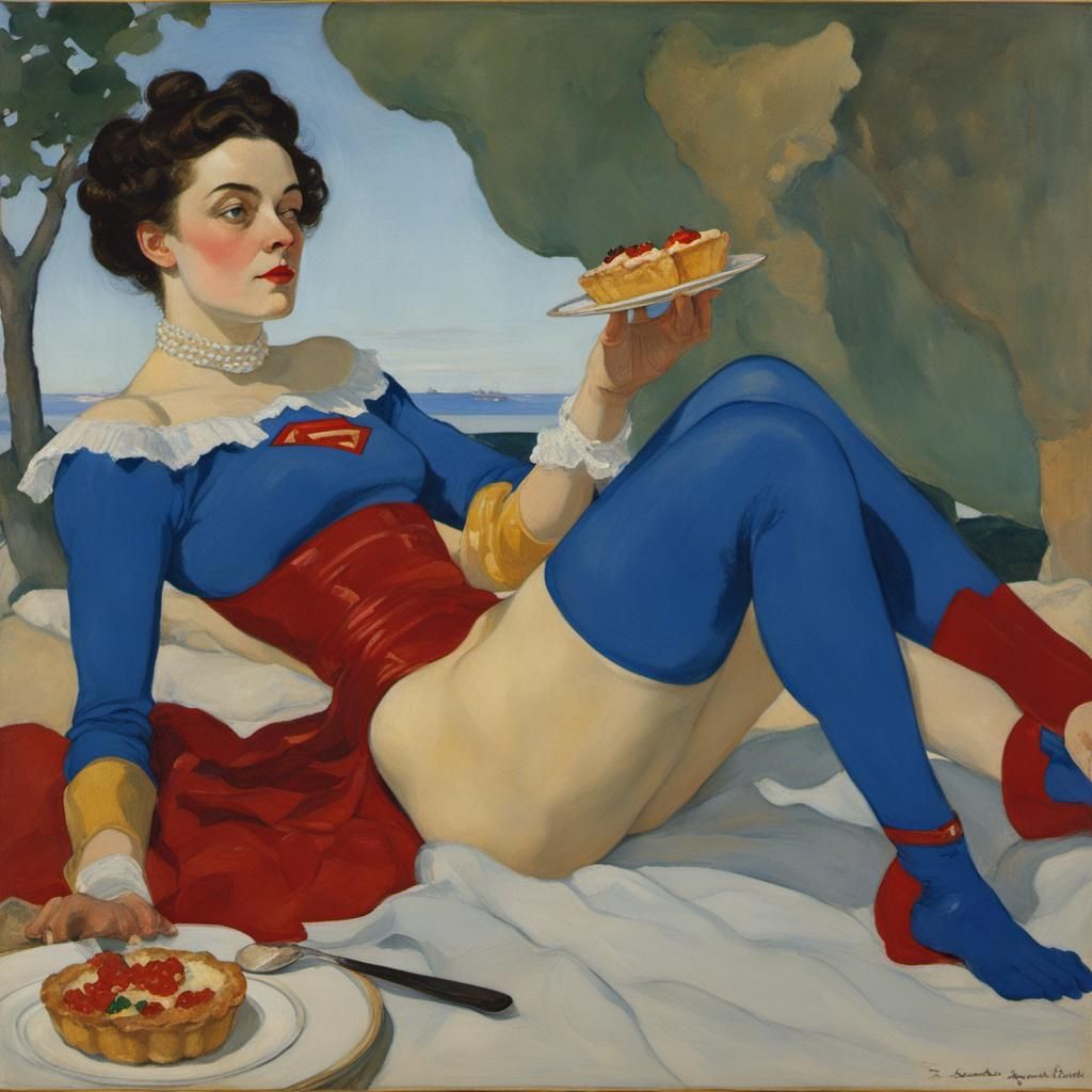 Superhero on Vacation: A Classical Portrait