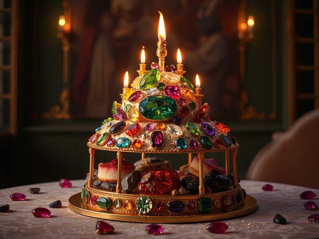 Gemstone Cake in Magic Hour Lighting