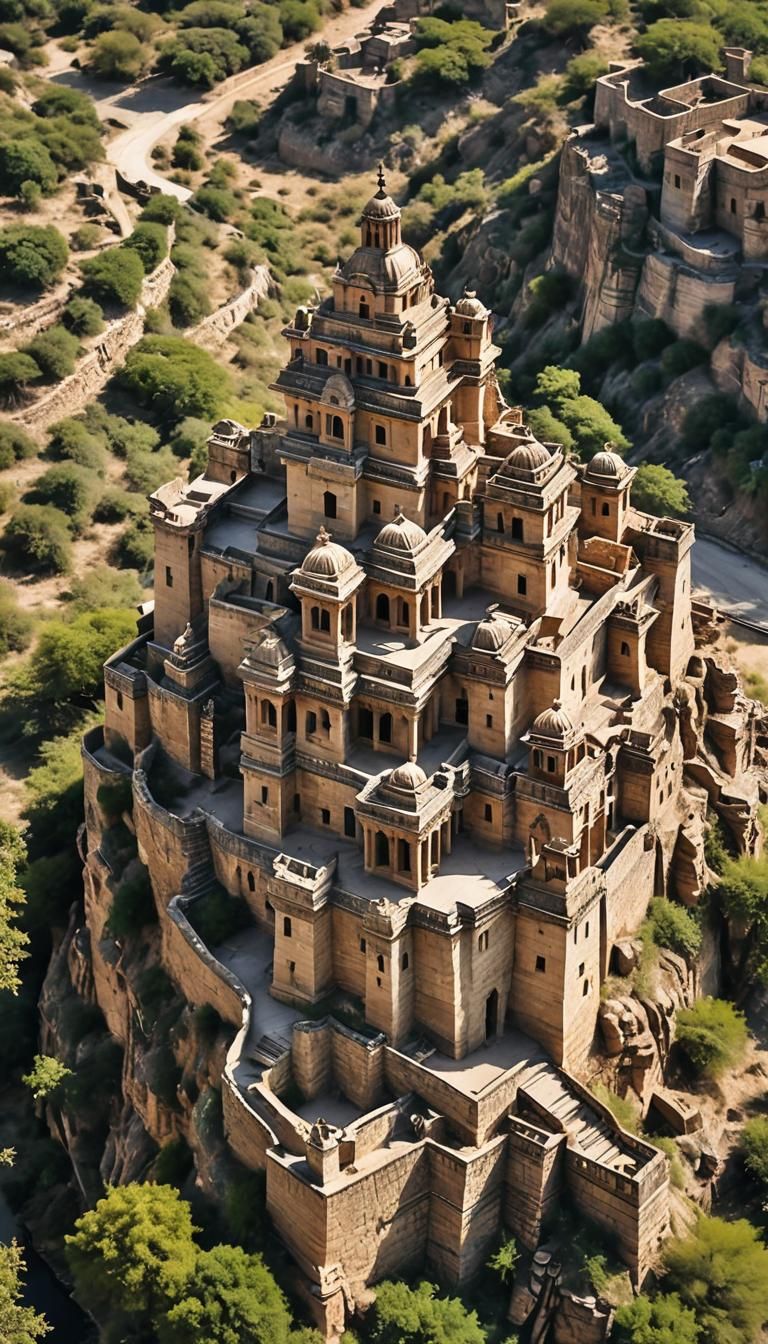 Chittorgarh: Ancient Rajasthan Castle in Desert Landscape