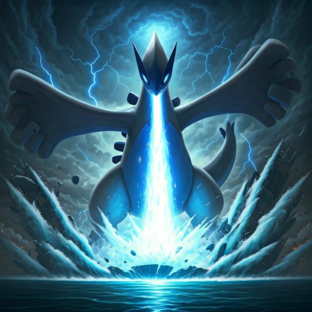 Lugia Kaiju Towers Over Dubai in Dystopian Scene