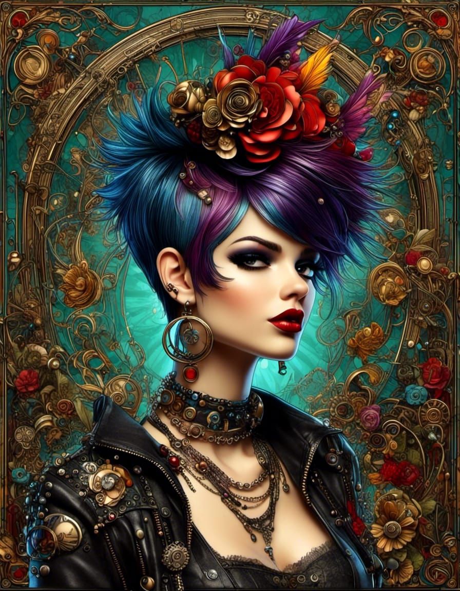 Art Nouveau Punk Pixie Cut