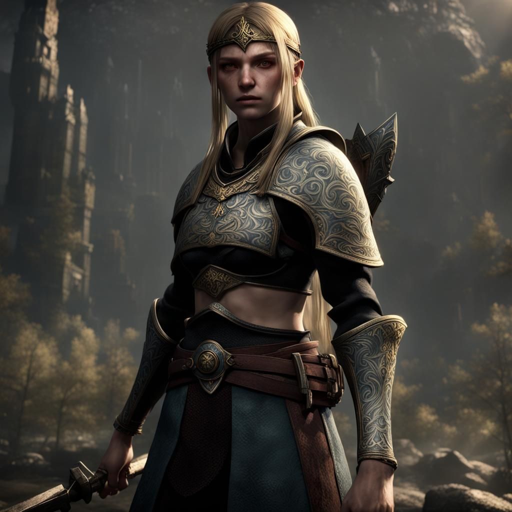Dark Female Character in Elden Ring Style