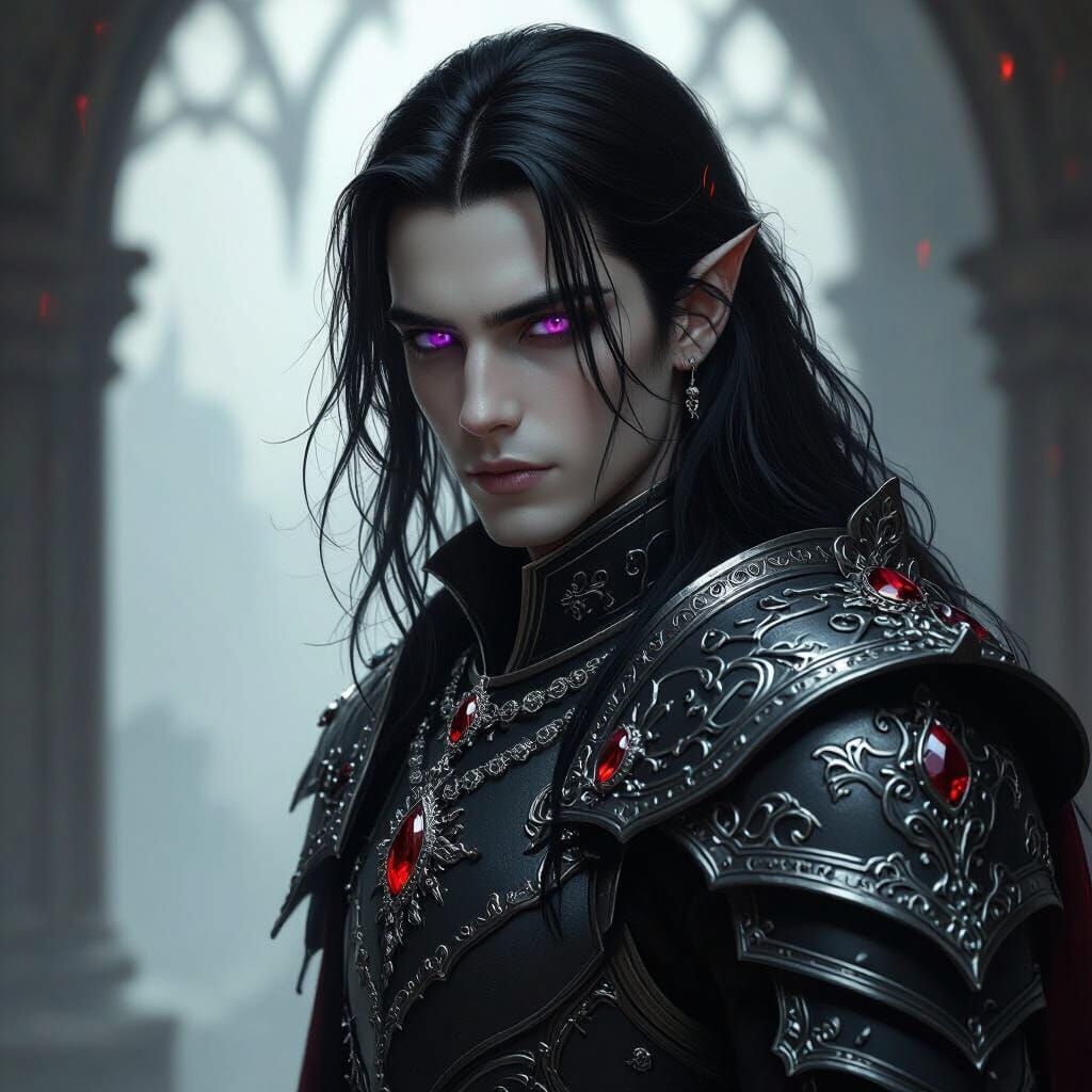 Vampire King Casting Dark Spell in Dramatic Digital Art