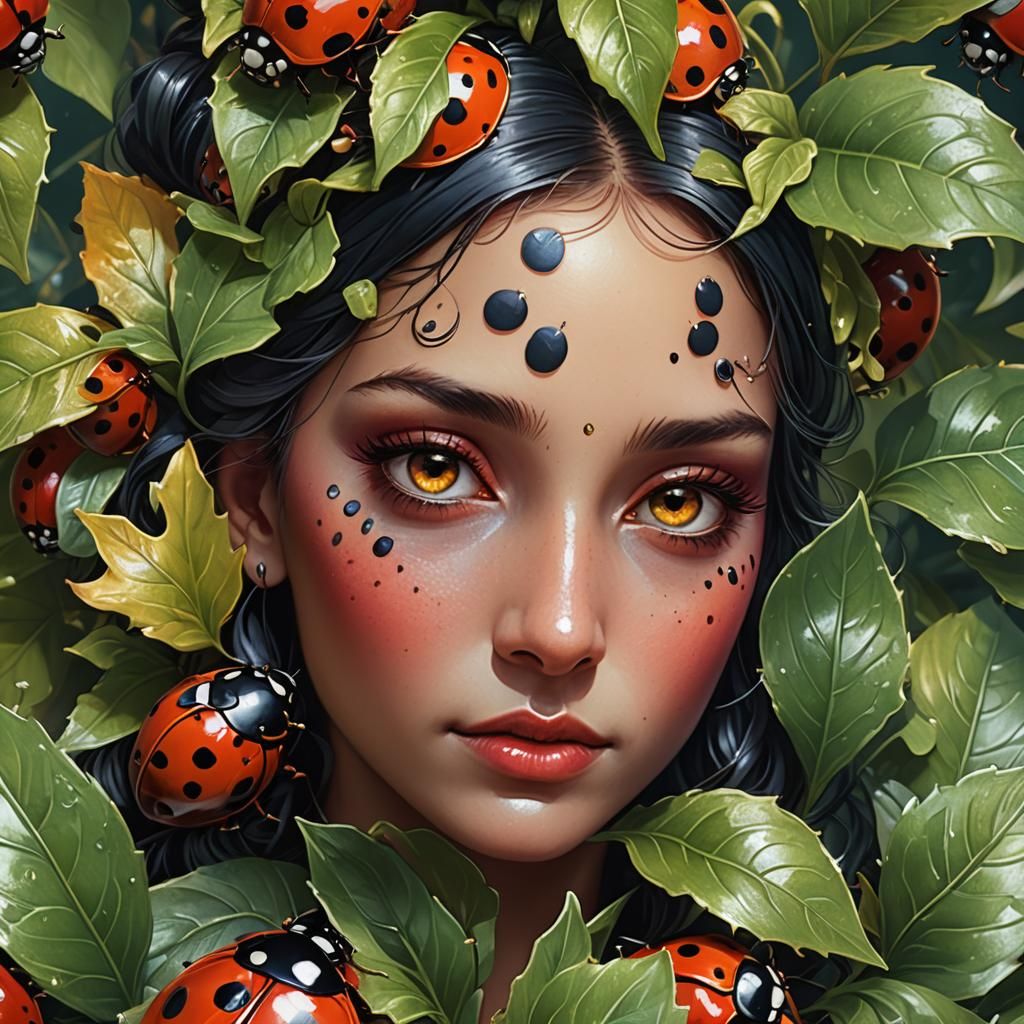 Exotic Ladybug Portrait in Hyperdetailed Style