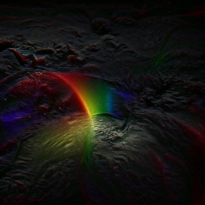 Spectacular Rainbow in Detailed 3D Rendering