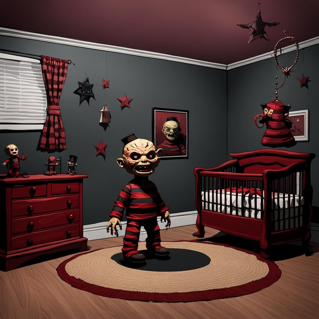 Here's an AI instruction to create Freddy Krueger as a baby monster haunting other babies' dreams:
*Create Baby Freddy ...