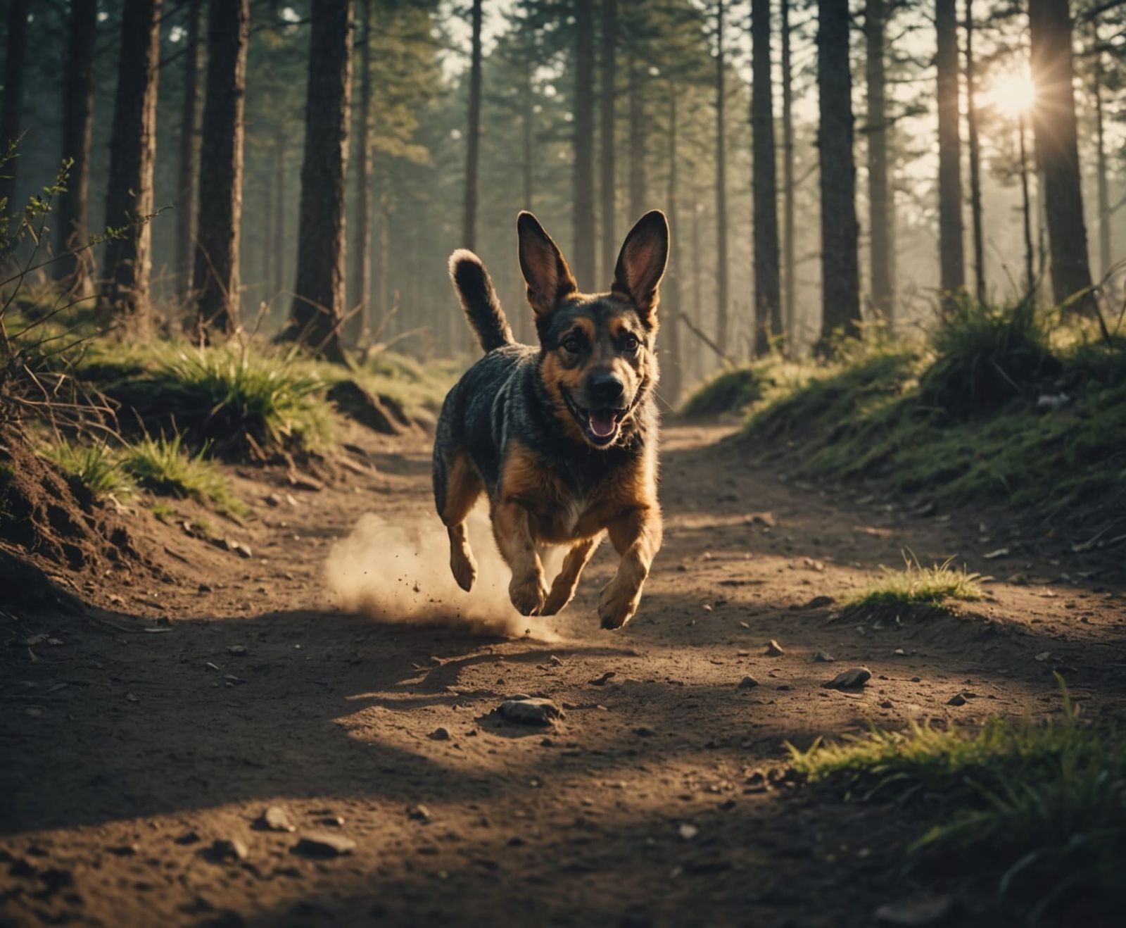 Dog running for the joy of running