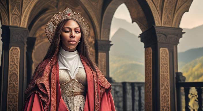 Saint Tamar of Georgia: Hyperrealistic Full-Body Portrait