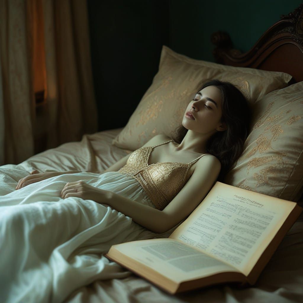 Ethereal Slumber in a Dreamlike Landscape