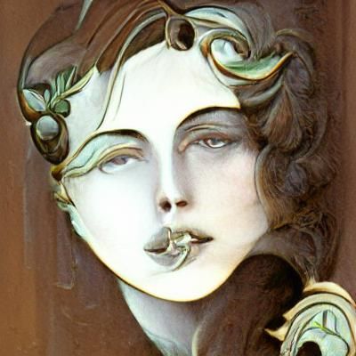 Elegant Art Nouveau Style AI Image