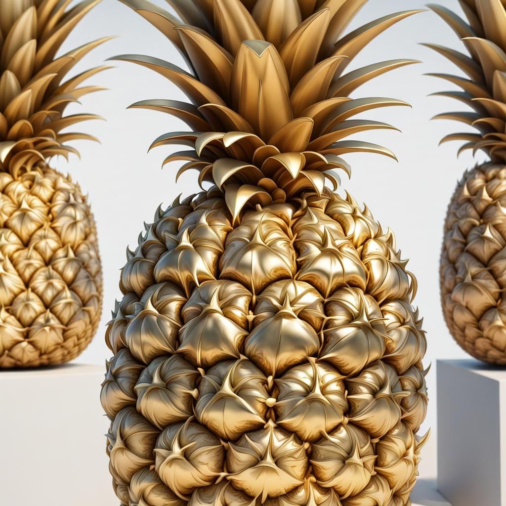 Golden Brain Pineapple: A Hyperdetailed Creation