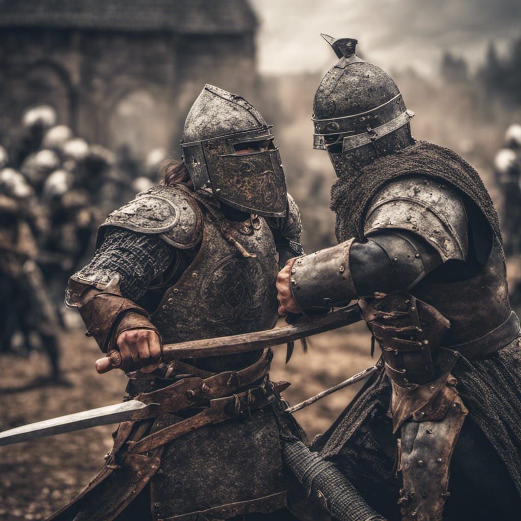 Medieval Warrior's Last Stand in Hyperrealistic HDR
