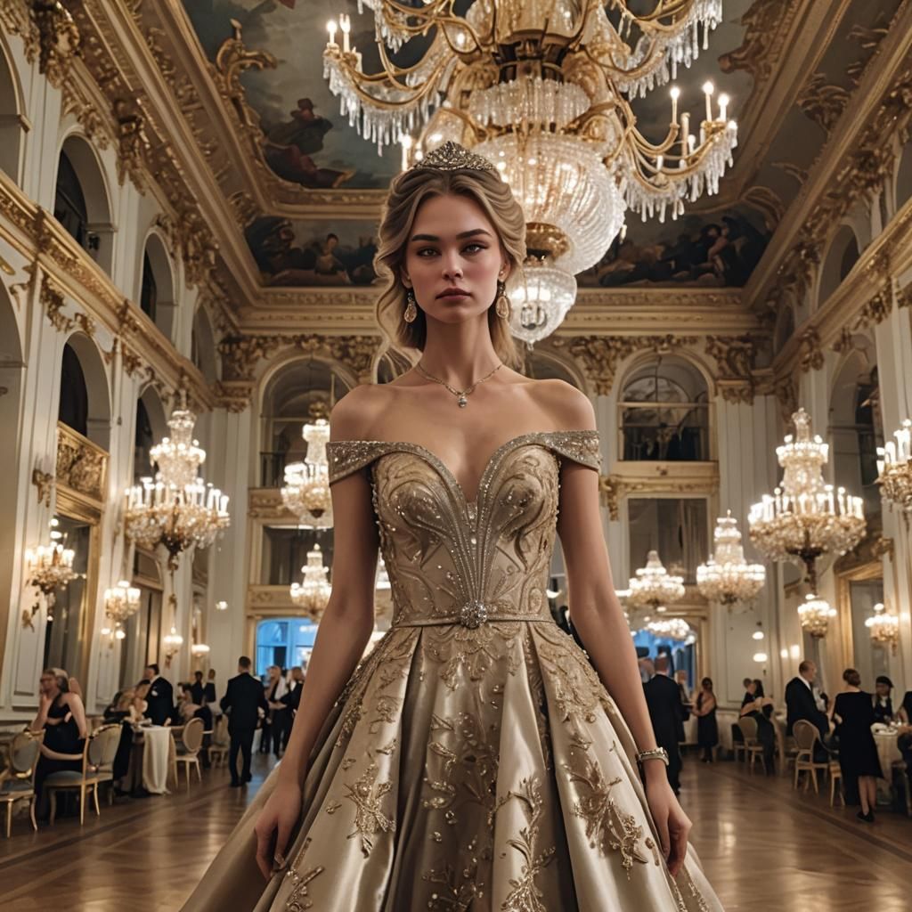 Elegant Woman at St. Petersburg High Society Event