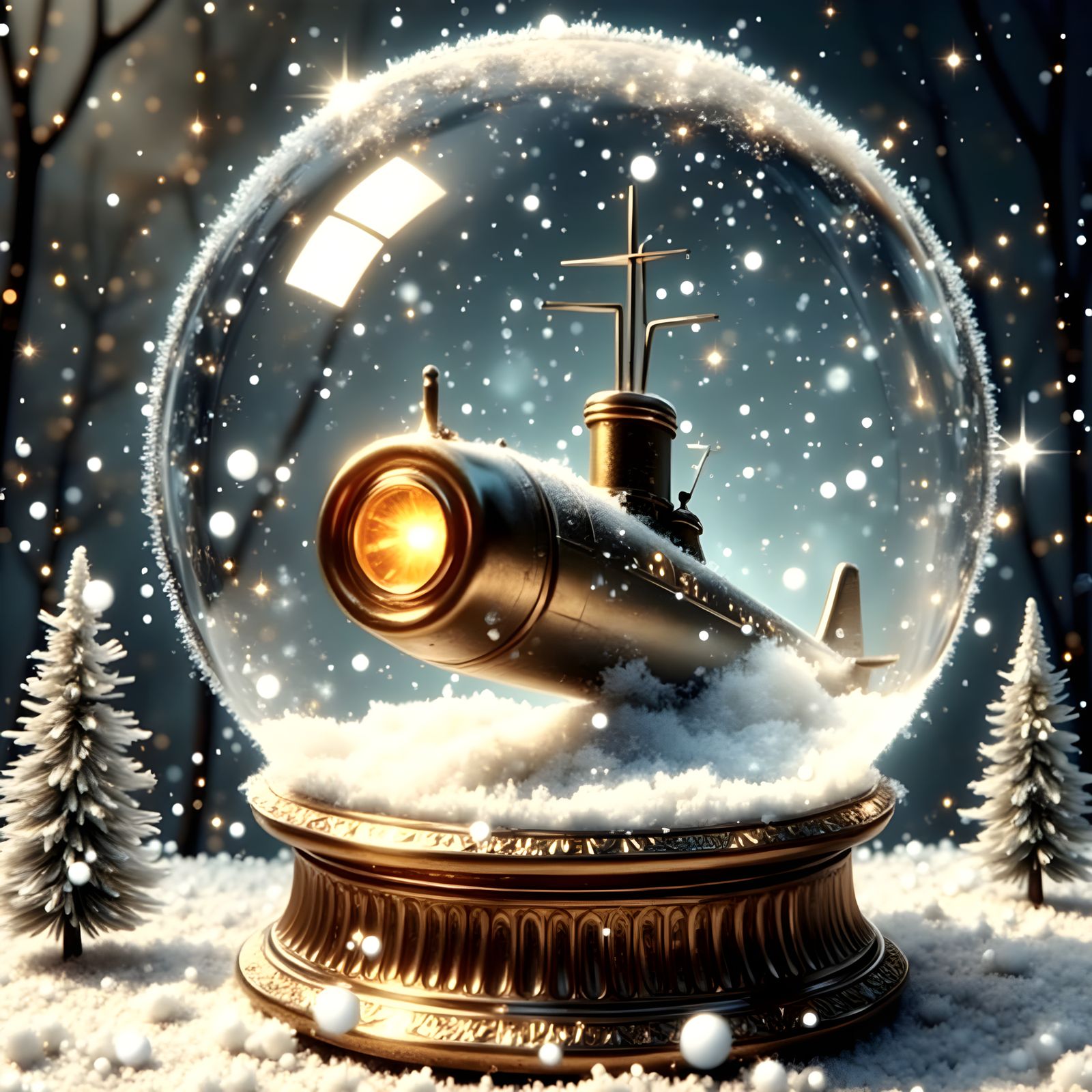Electric Snowglobe Swan Song with Exploding Submarine in Cyb...