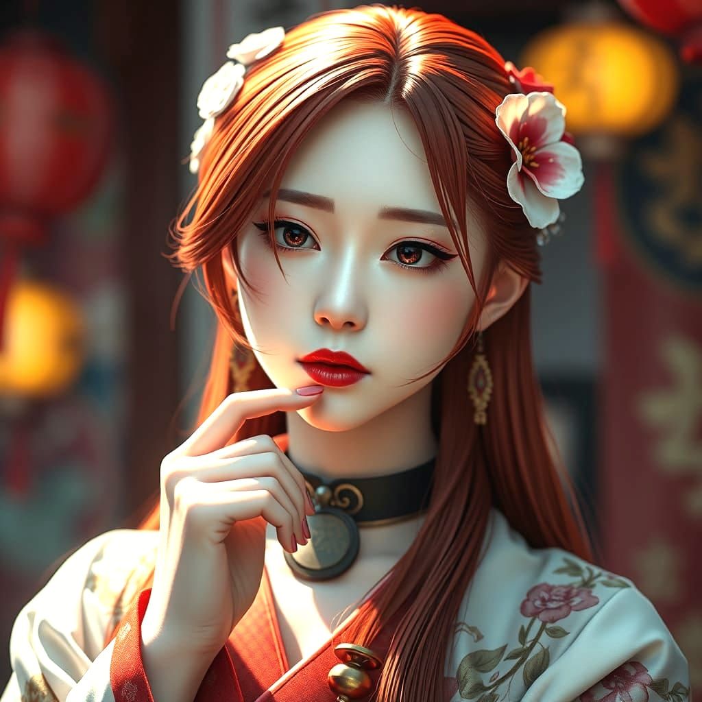 Realistic Portrait of Yae Miko in Hyperdetailed Style