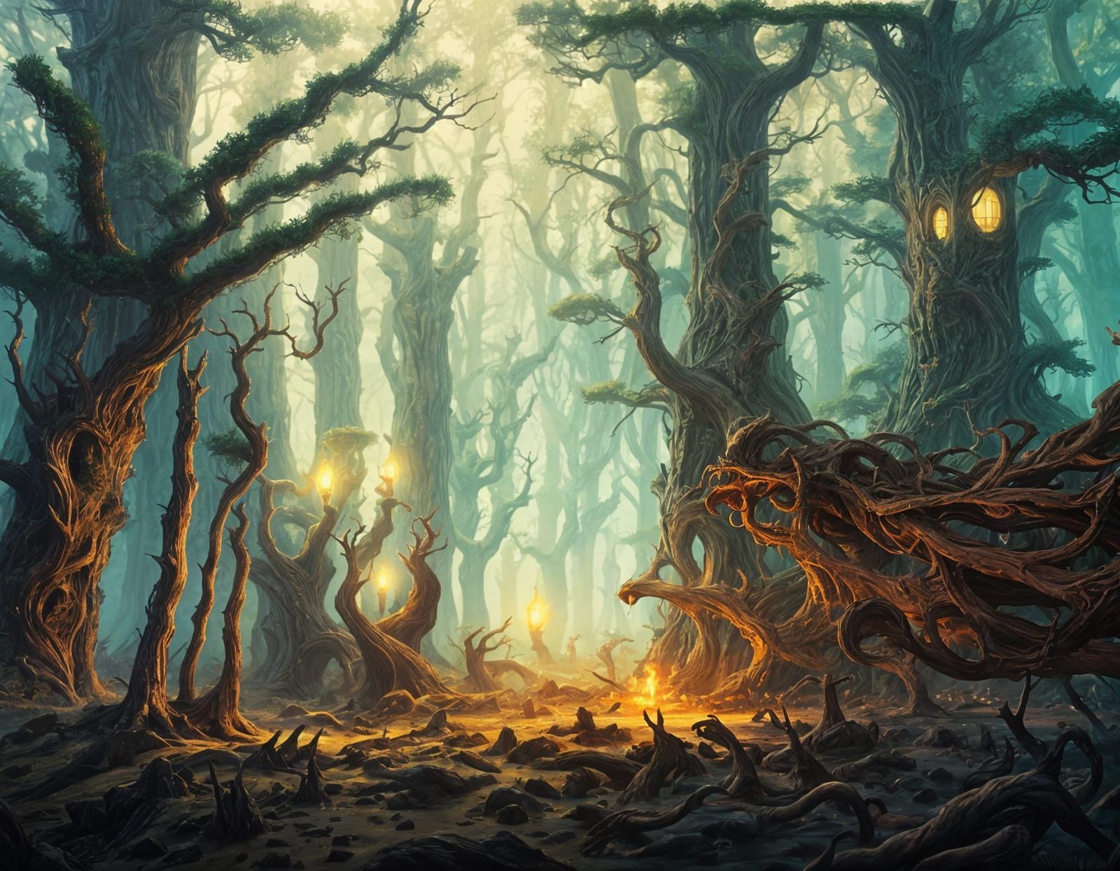 Fantastic Forest Ambiance in Detailed Matte Painting