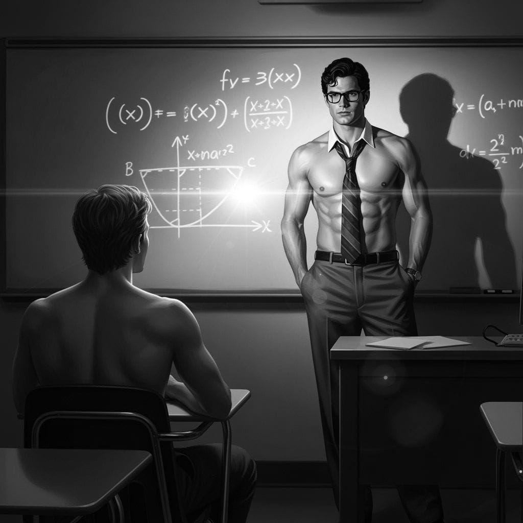 Muscular Clark Kent Teaching Math Class