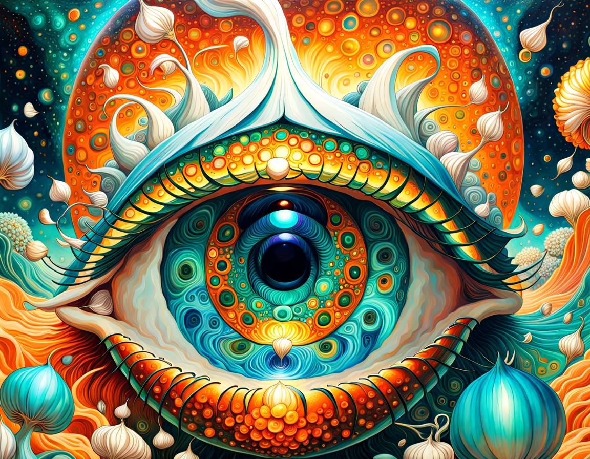 Surreal Garlic Dispersion in Dreamcore Style