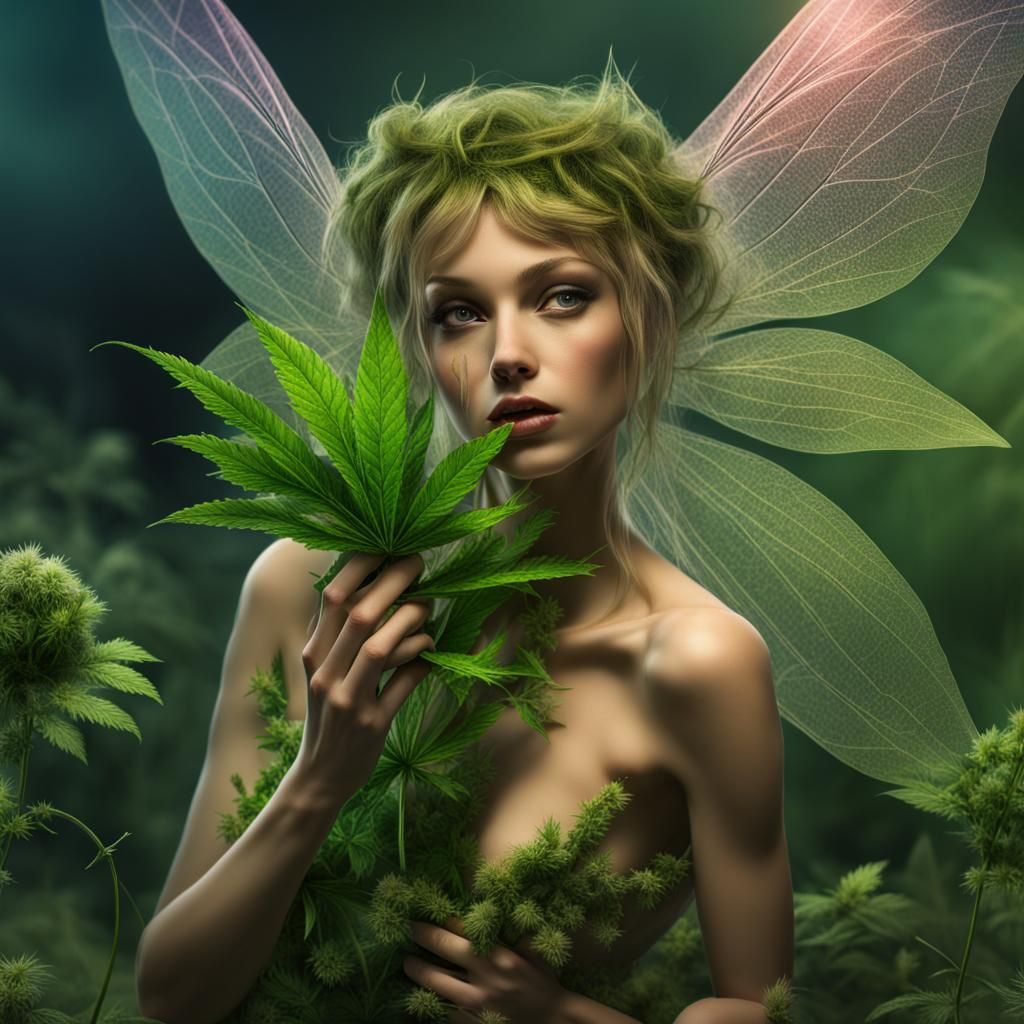 Hyperrealistic Weed Fairy in 64k Resolution