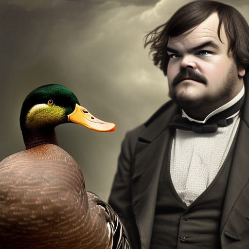 Jack Black and Duck: Victorian Gothic Portrait