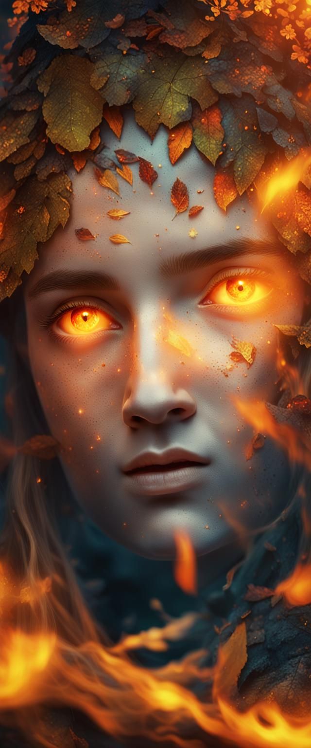 Mystical Forest God with Eyes Ablaze