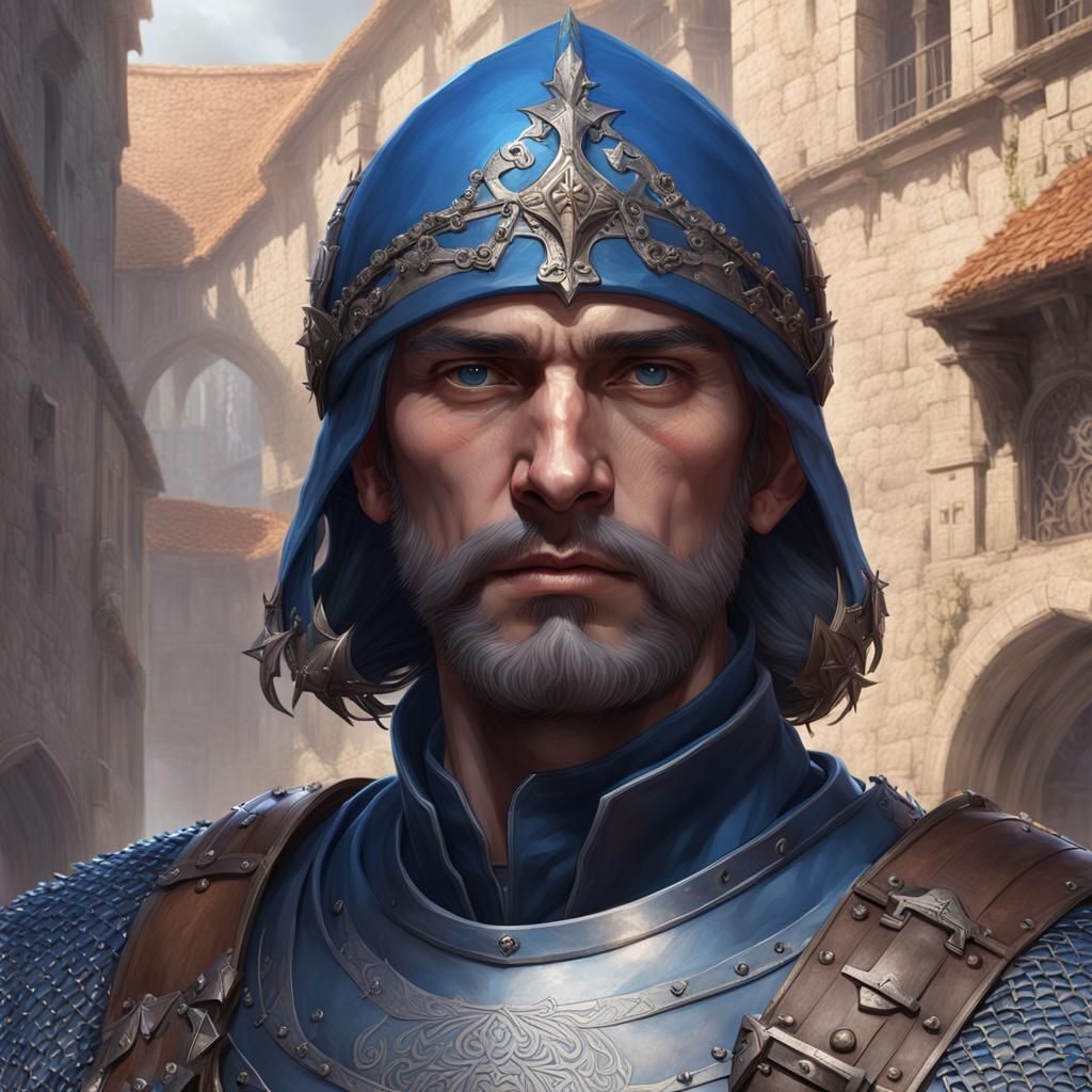 Medieval Soldier Portrait in Dark Fantasy Style