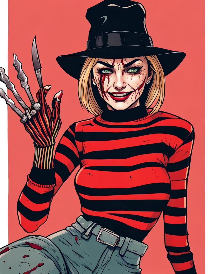 Female Freddy Krueger with Knife Glove