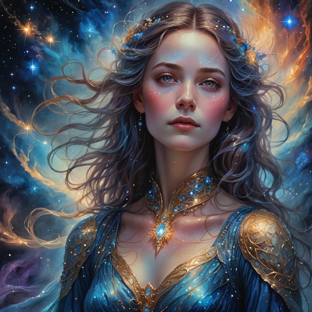 Ethereal Being Portrait in Astral Setting