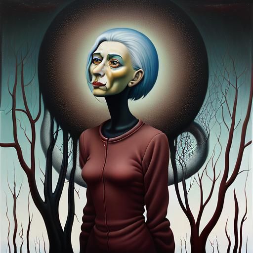 Surreal Landscape in Matte Oil Painting