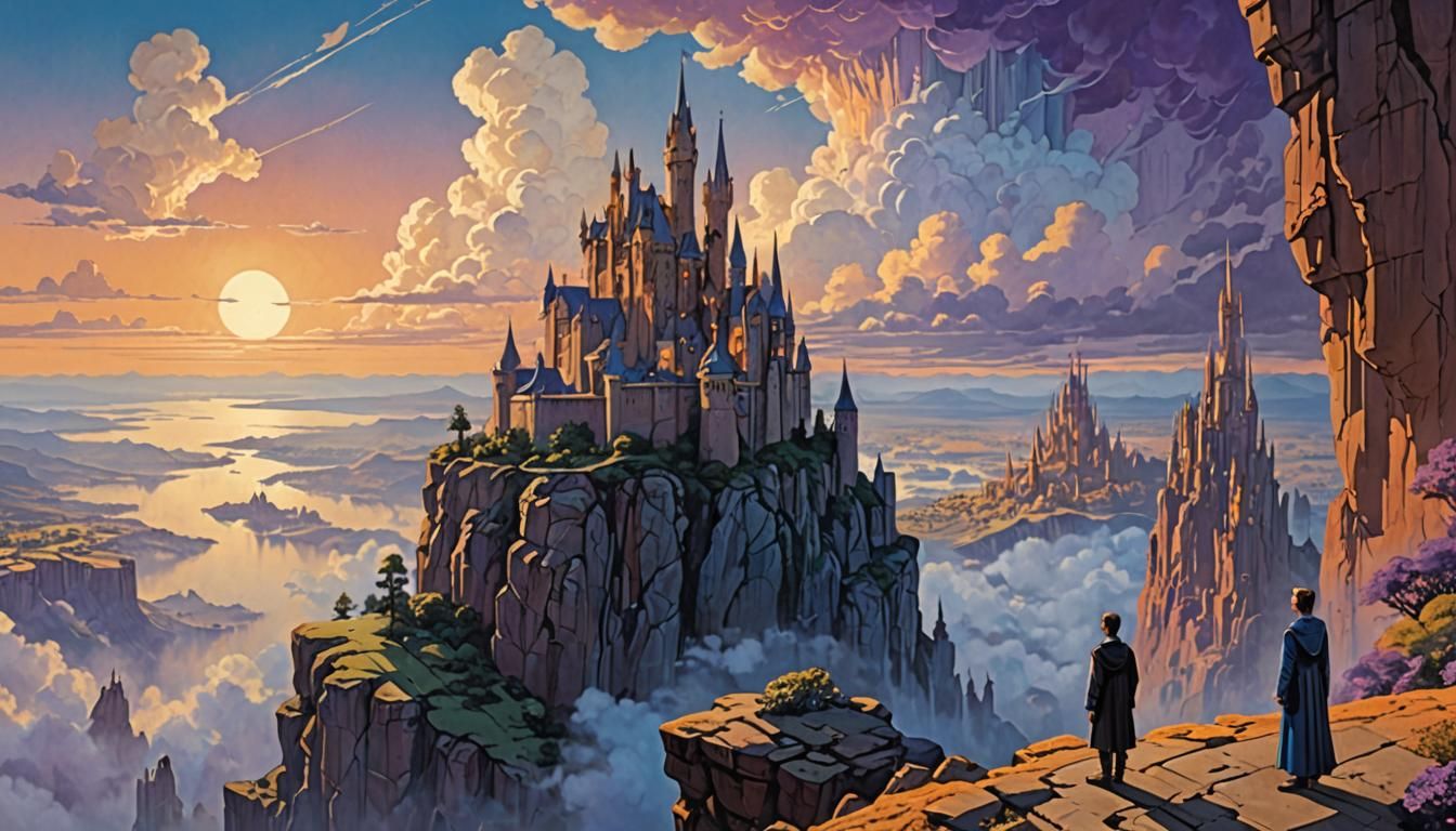 Ethereal Castles in Dreamscape Landscape: Matte Painting