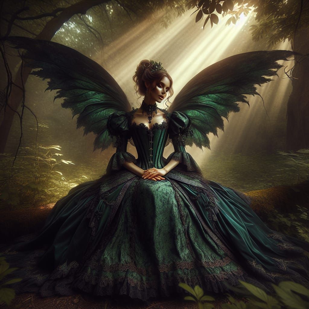 Enchanting Fairy Queen in Lush Greenery, Classical Romantic ...