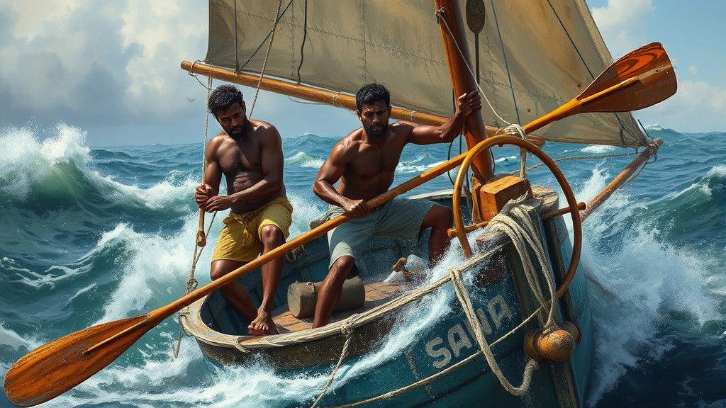 Sailing Jangada in Turbulent Seas