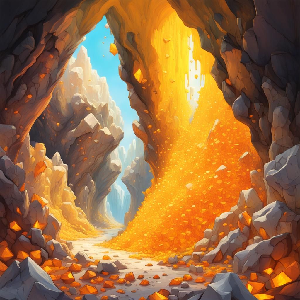 Vibrant Geode Cave with Graffiti Art