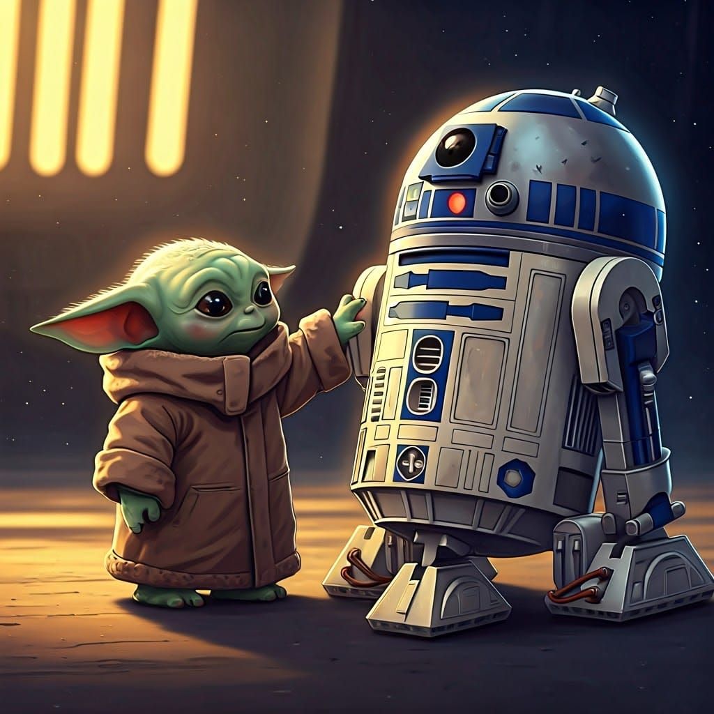 Grogu and R2D2: A Heartwarming Galactic Encounter