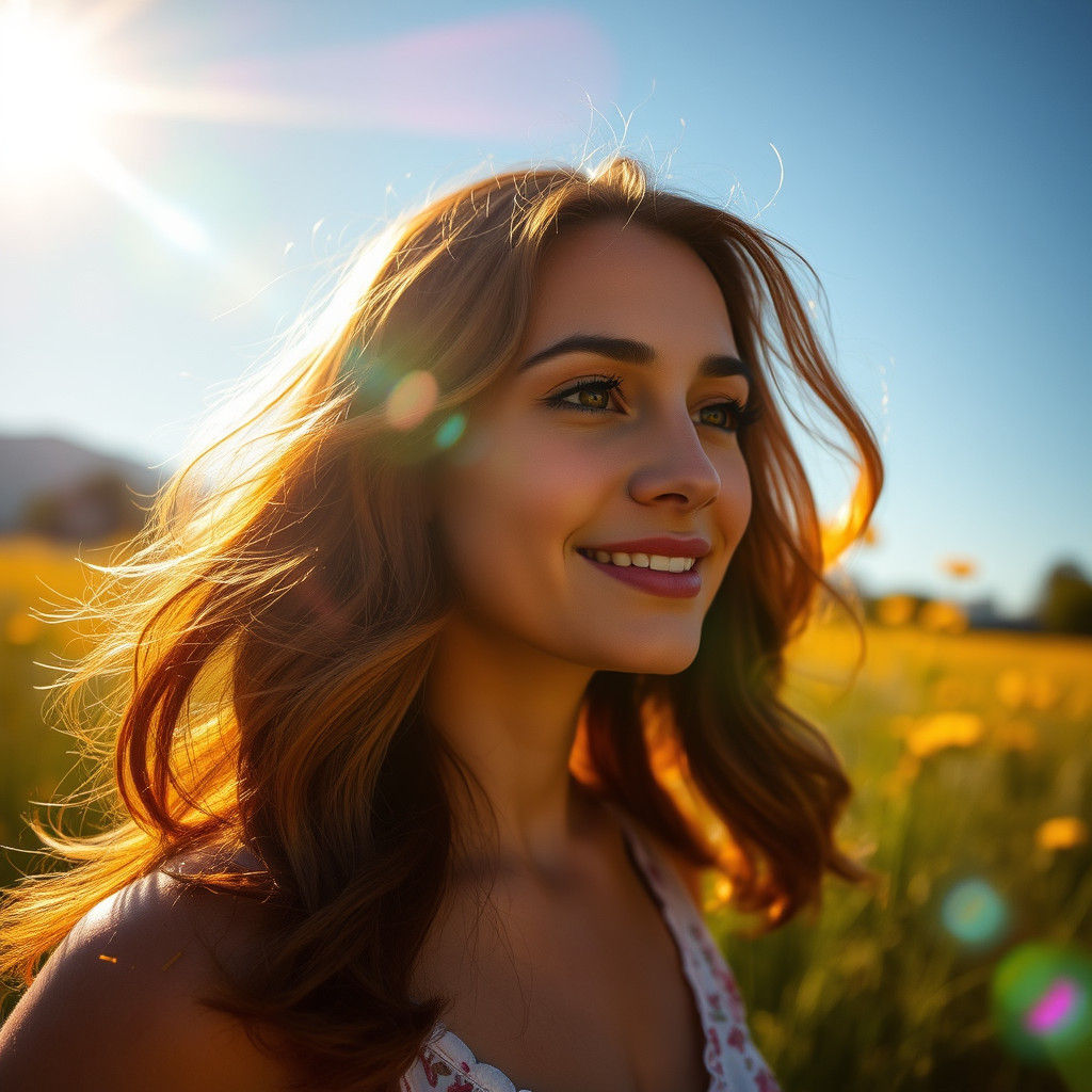 Bright Day Scene in Golden Light
