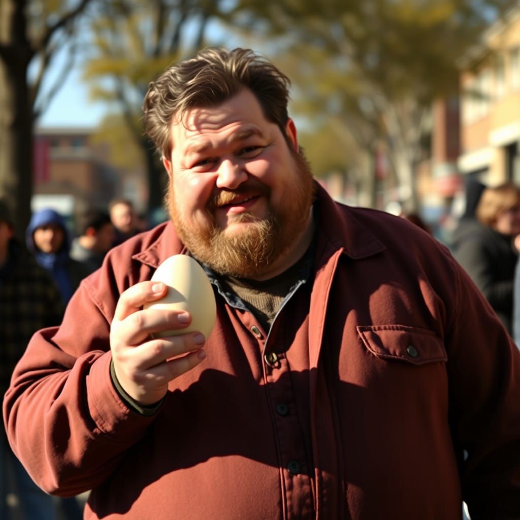 Danny Devito-Like Man Offers Egg with Compassion