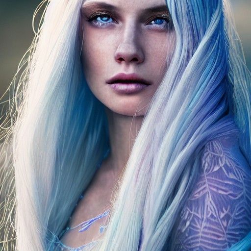 Ice Princess Portrait in Detailed Digital Painting Style