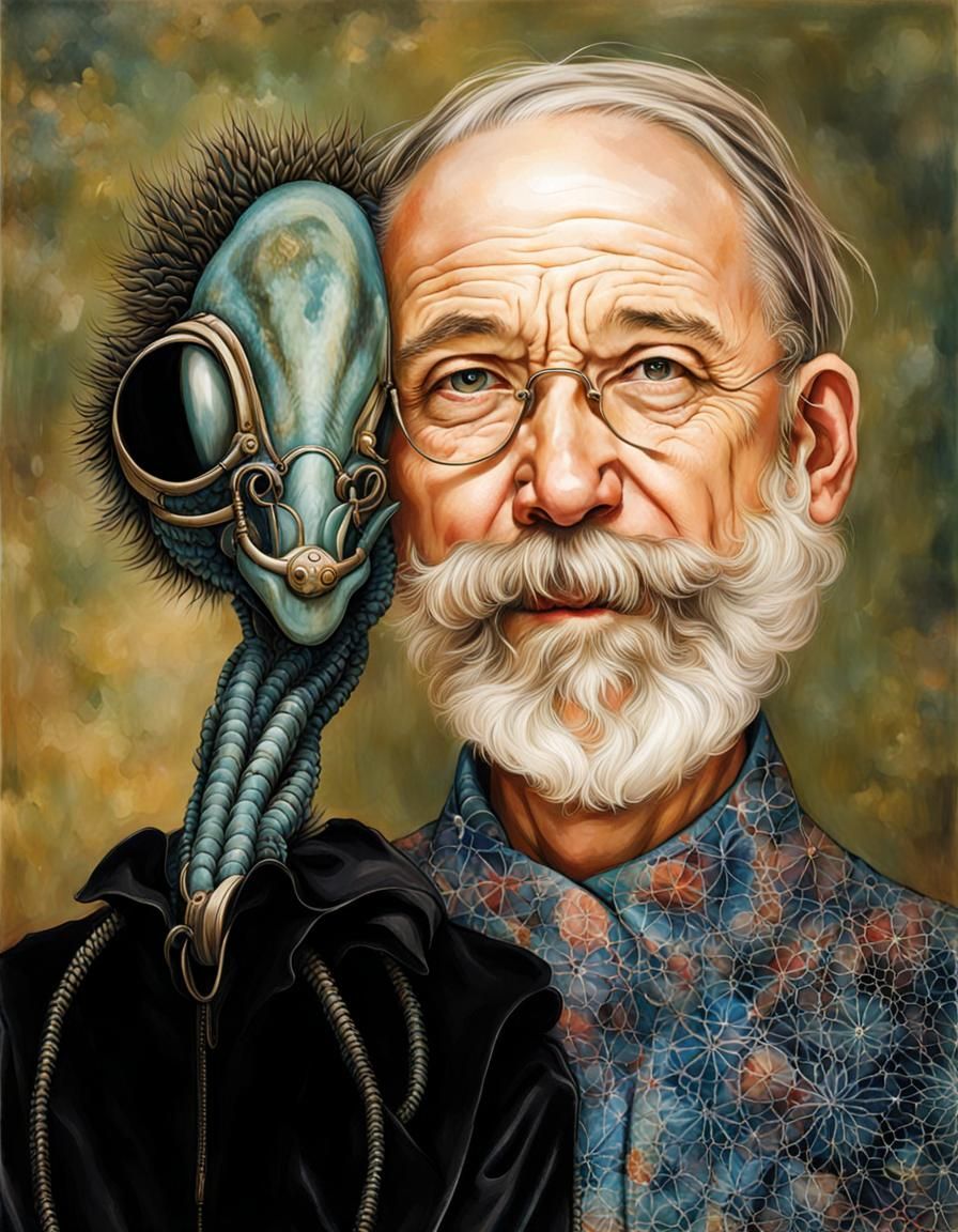 Surreal Alien Celebration in Gritty Restaurant: Photorealist...