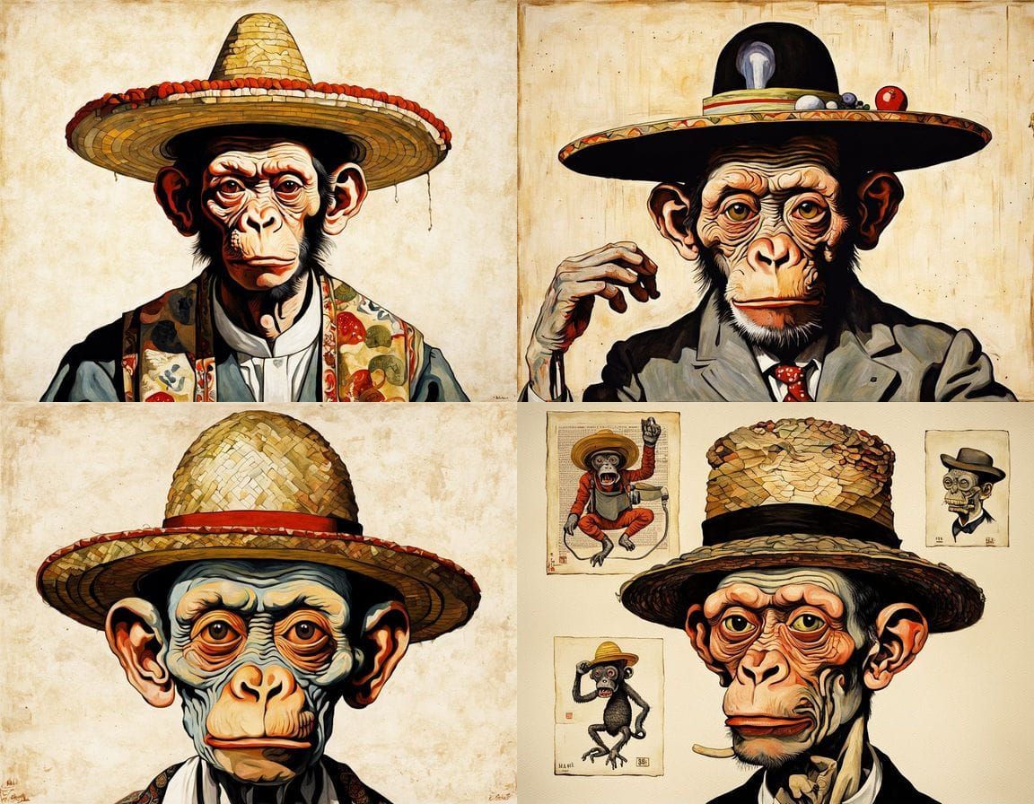 Surreal Ukiyo-e Monkey in Vatican City