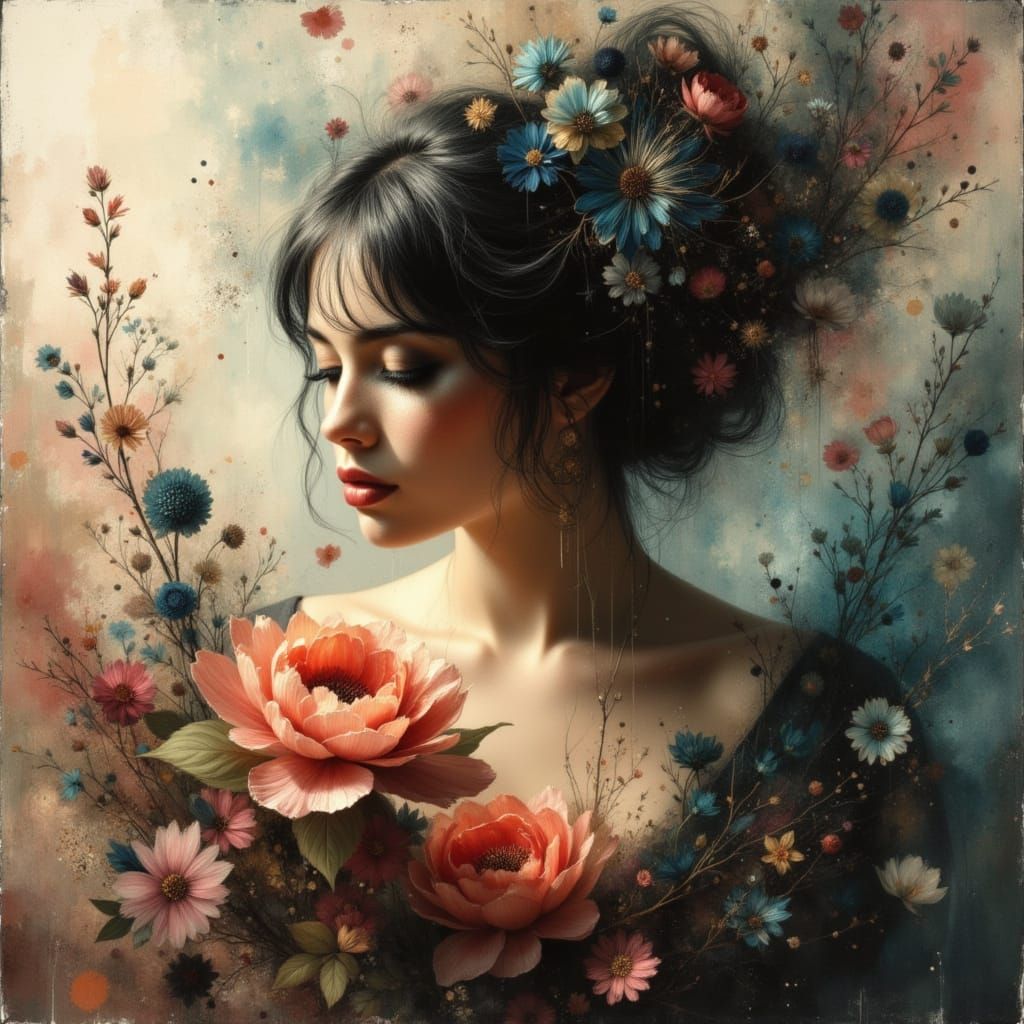 Woman Pressing Dye into Fabric in Cinematic Style