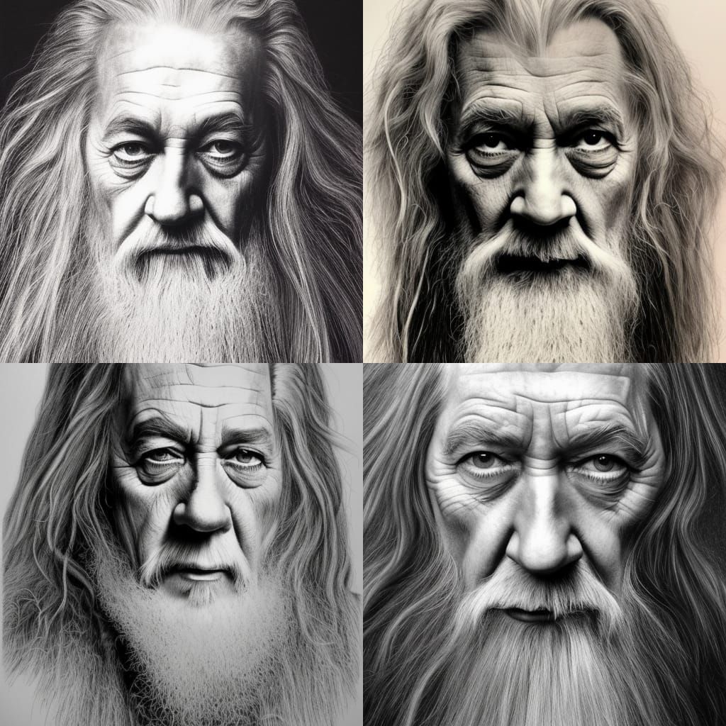 Gandalf the Grey: Photorealistic Pencil Sketch Portrait