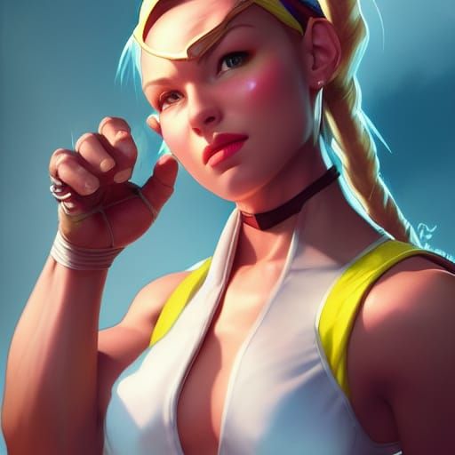 Cammy Street Fighter Portrait in Art Nouveau Style