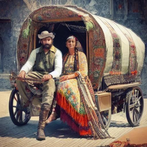 Bohemian Carriage Ride with Gypsy Couple